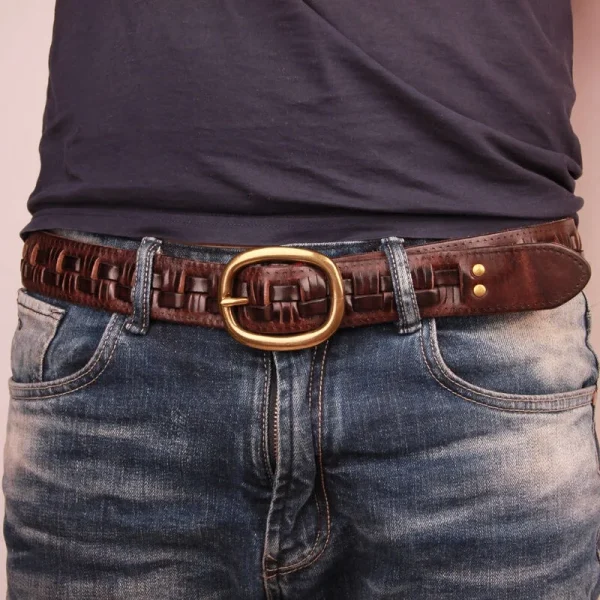 ceinture de luxe en cuir tressé