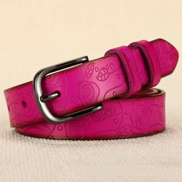 ceinture en cuir véritable pour femme motif floral