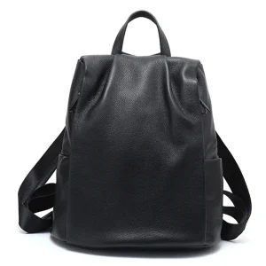 Sac à dos cuir antivol, ouverture arrière