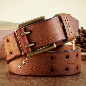 Ceinture en cuir, design luxe pour jeans