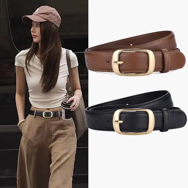 ceinture large en cuir véritable de luxe pour femme