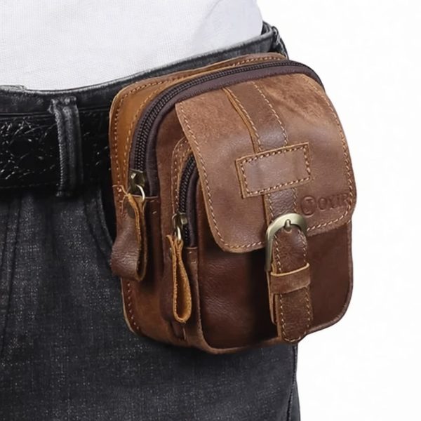 sac banane cuir véritable