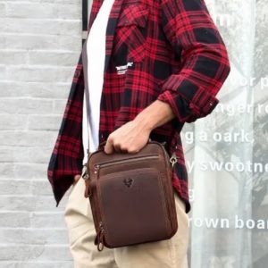Sac bandoulière homme en cuir grande capacité