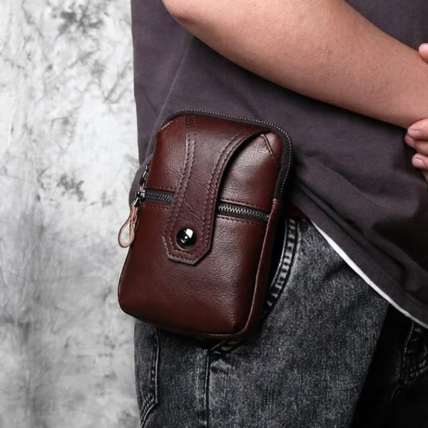 sac banane en cuir homme