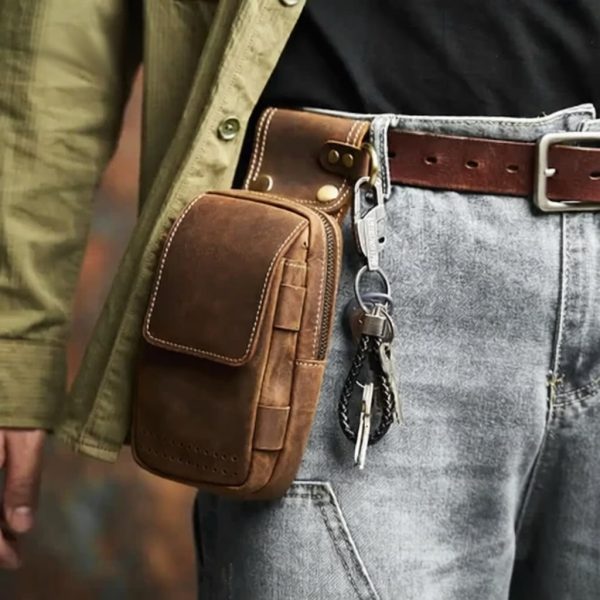 sac banane en cuir