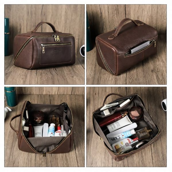 trousse de toilette en cuir