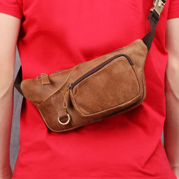 sac banane en cuir